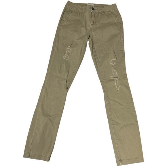BKE Pants Mollie Skinny Khakis Distressed Destroyed Casual Ripped Chino Women 24 - Picture 11 of 13